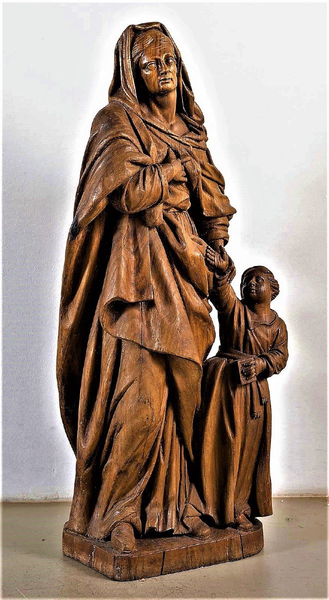 Sant'  Anna con Maria Bambina - scultura francese di fine '600-photo-3