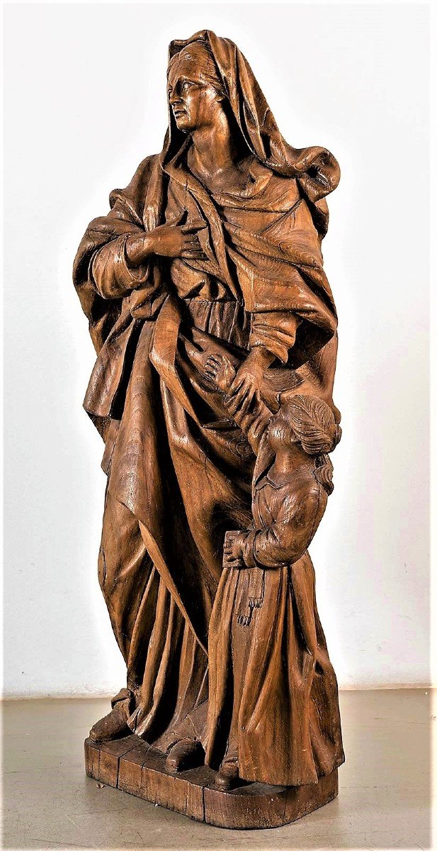 Sant'  Anna con Maria Bambina - scultura francese di fine '600-photo-4