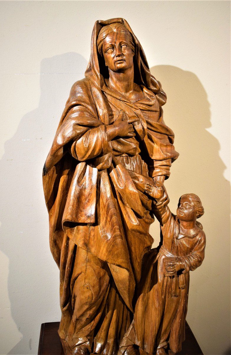 Sant'  Anna con Maria Bambina - scultura francese di fine '600-photo-2