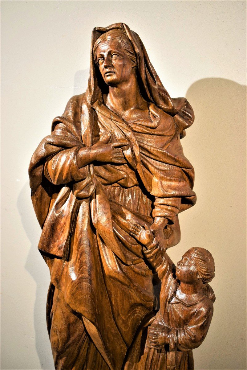Sant'  Anna con Maria Bambina - scultura francese di fine '600-photo-3