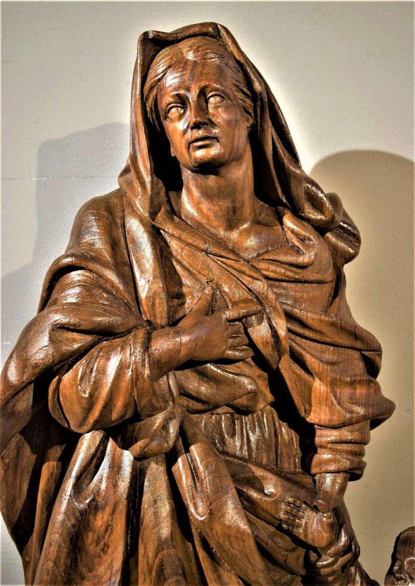 Sant'  Anna con Maria Bambina - scultura francese di fine '600-photo-6