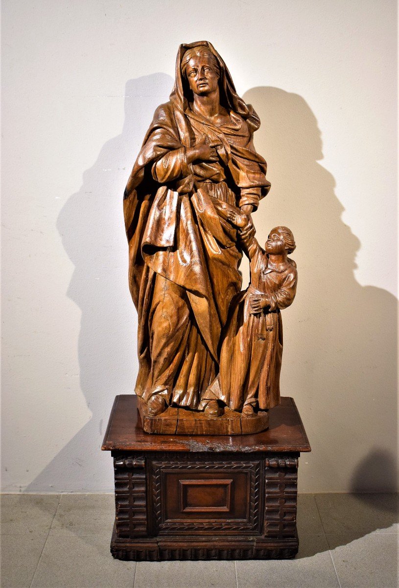 Sant'  Anna con Maria Bambina - scultura francese di fine '600-photo-7