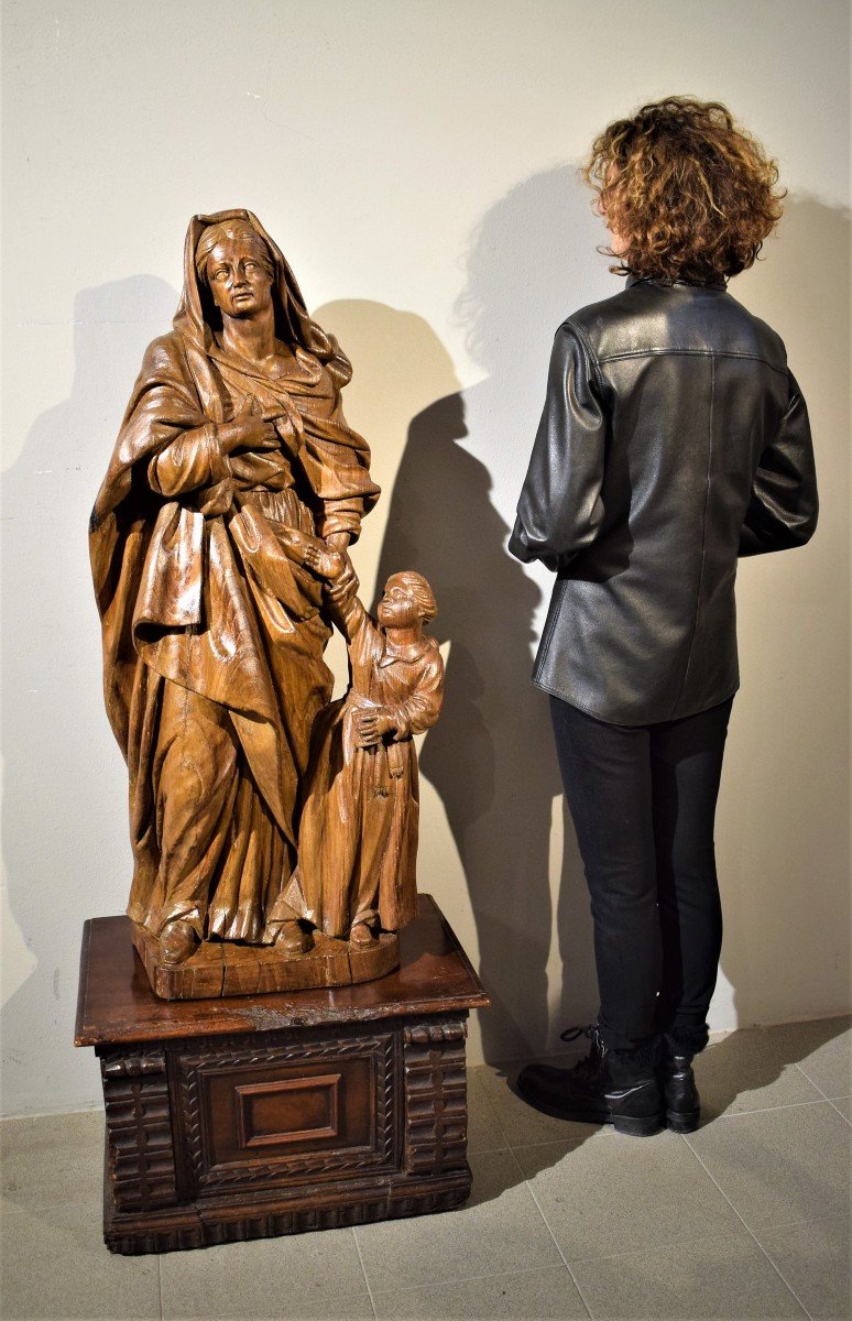 Sant'  Anna con Maria Bambina - scultura francese di fine '600-photo-8