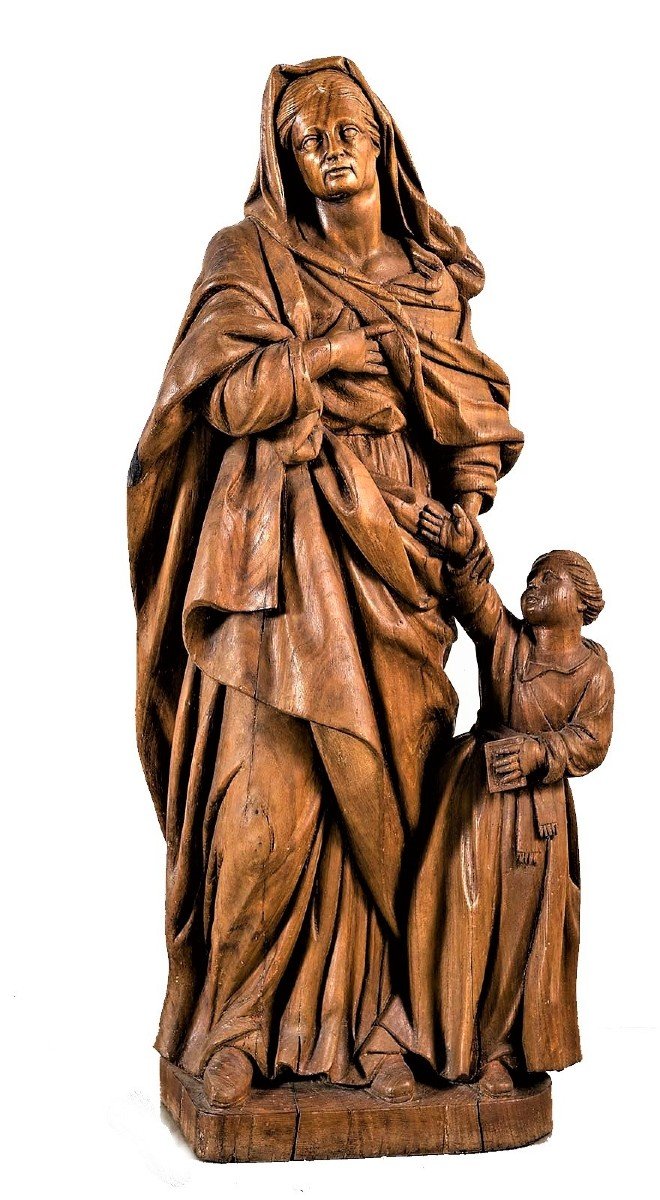 Sant'  Anna con Maria Bambina - scultura francese di fine '600