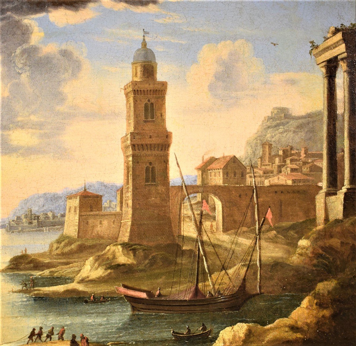  Orazio Grevenbroeck (Paris 1670-1743)  Scena portuale-photo-1