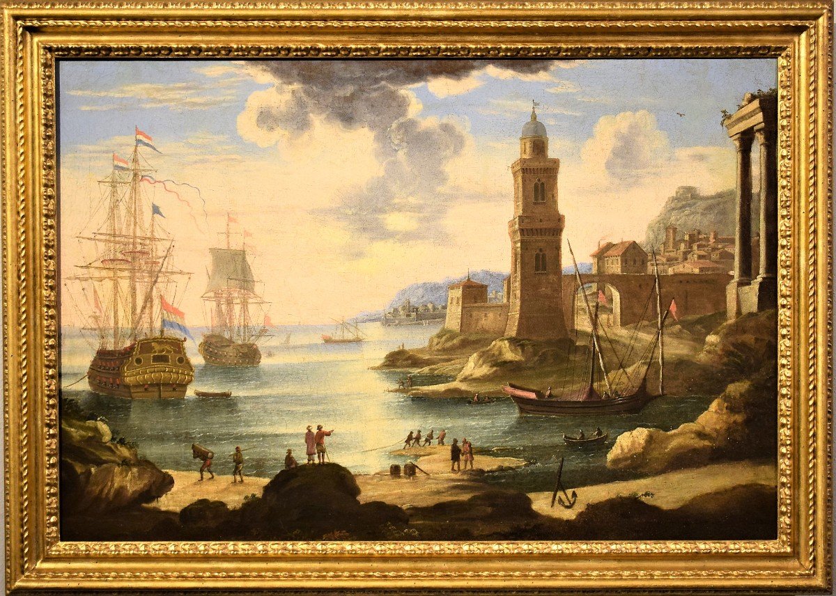  Orazio Grevenbroeck (Paris 1670-1743)  Scena portuale
