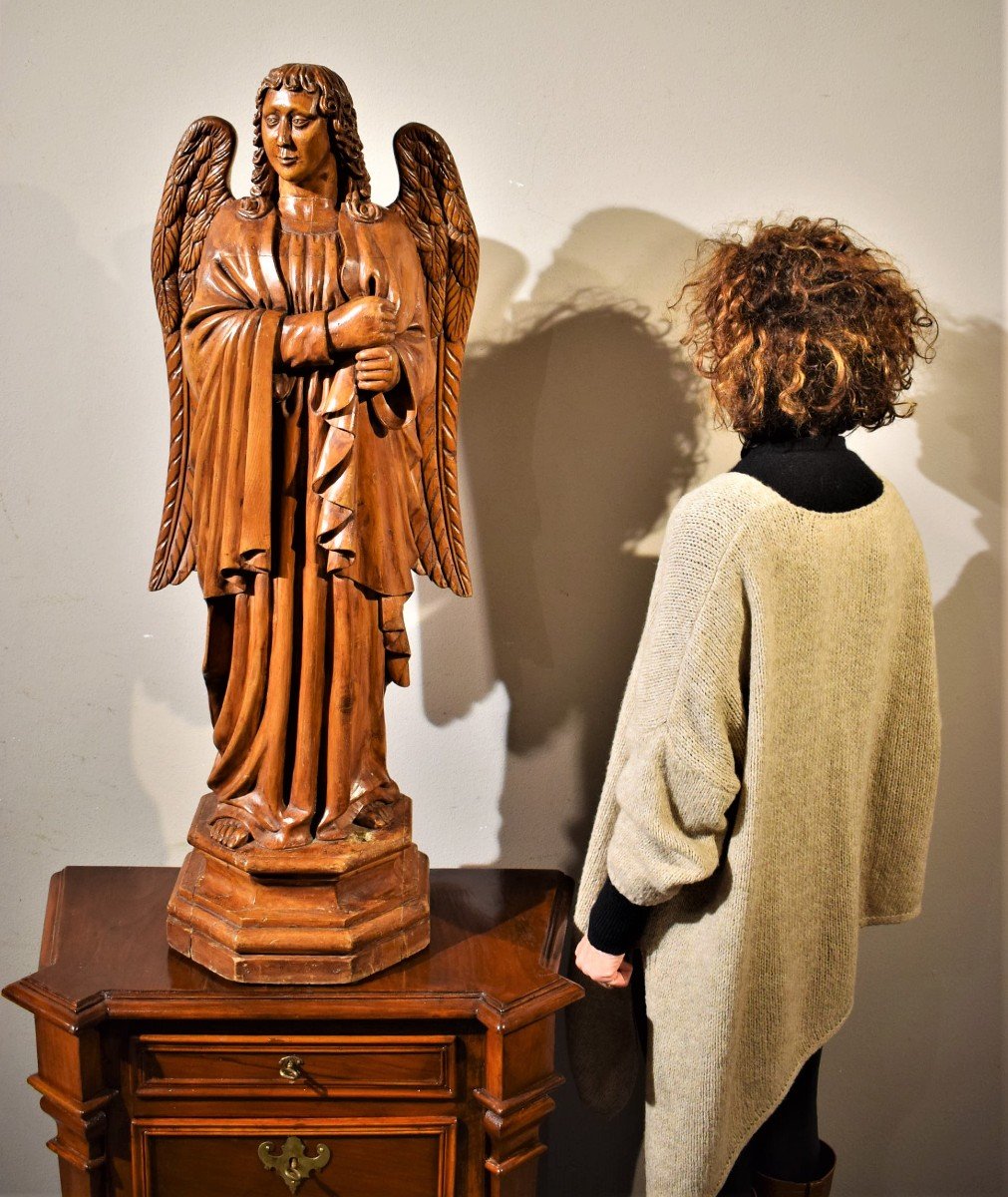 Arcangelo - scultura fiamminga del '700 in legno di tiglio-photo-8
