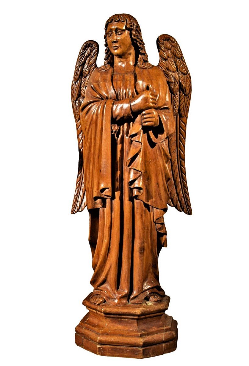 Arcangelo - scultura fiamminga del '700 in legno di tiglio