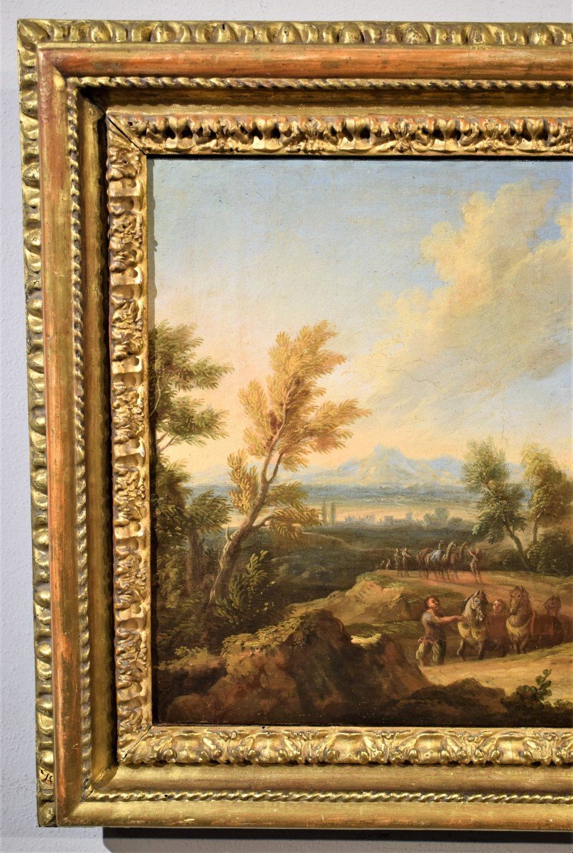 Paesaggio arcadico con l'adorazione dei Magi Andrea Locatelli (Roma 1695-1741) -photo-3