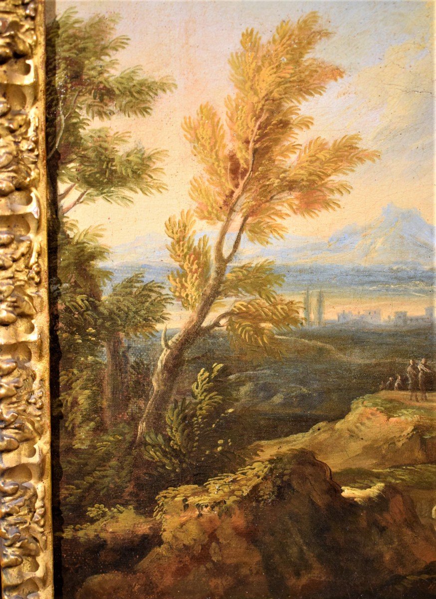 Paesaggio arcadico con l'adorazione dei Magi Andrea Locatelli (Roma 1695-1741) -photo-2