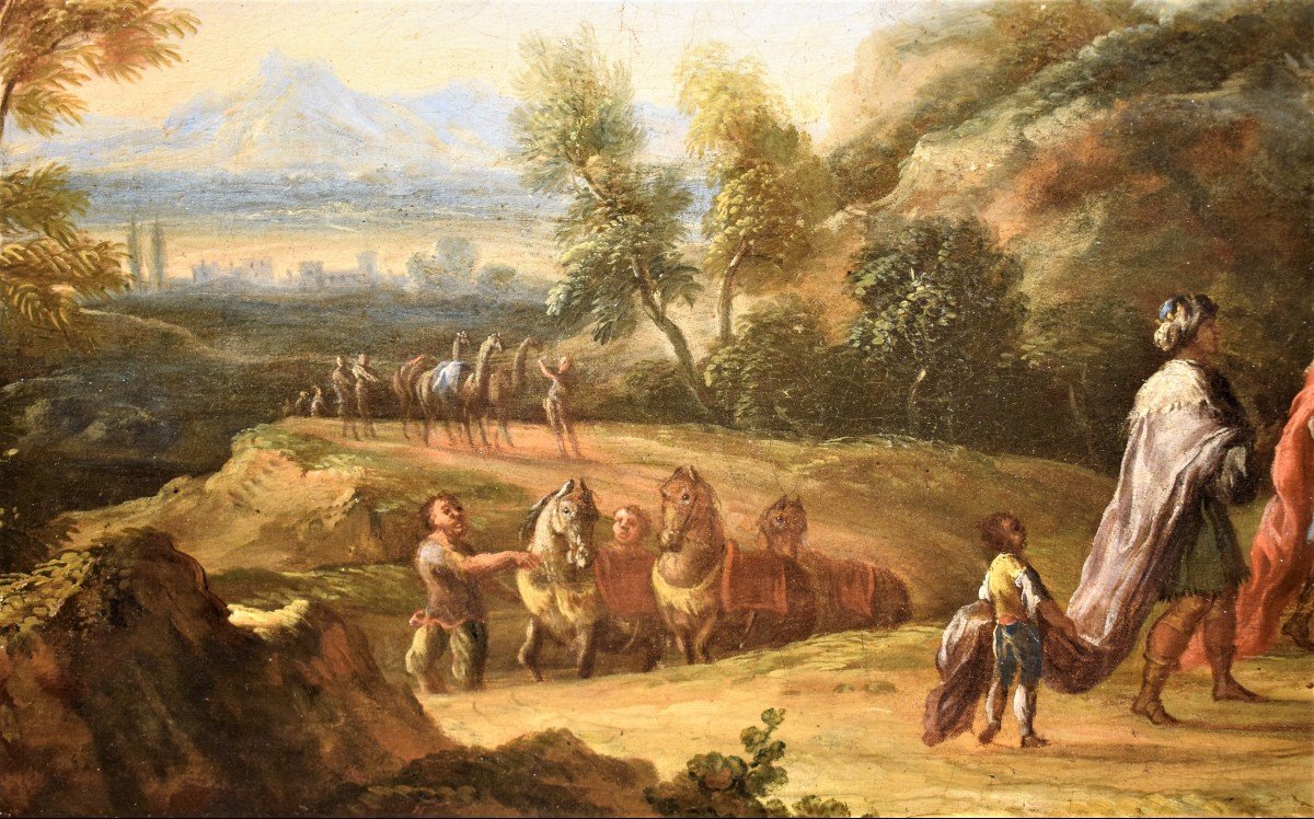 Paesaggio arcadico con l'adorazione dei Magi Andrea Locatelli (Roma 1695-1741) -photo-4