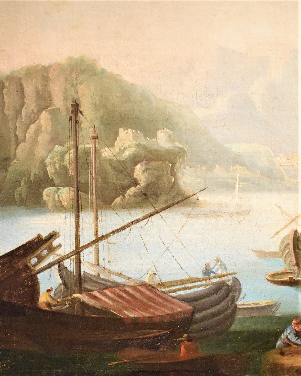 Paesaggio costiero con porto e rovine - Abraham Teerlink (1776 -1857)-photo-1