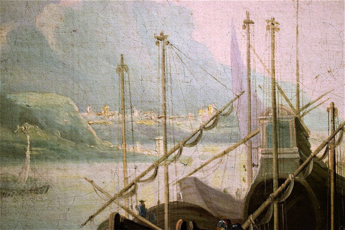 Paesaggio costiero con porto e rovine - Abraham Teerlink (1776 -1857)-photo-2