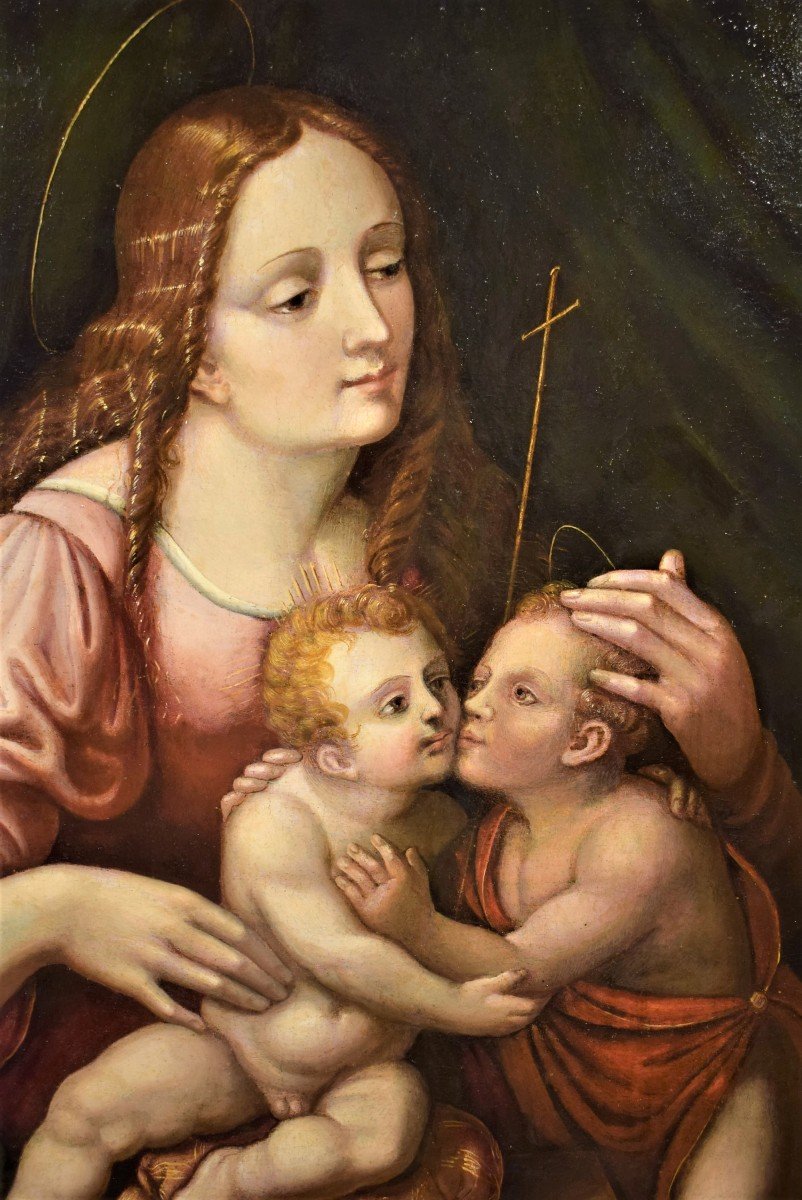 Madonna col Bambino e San Giovannino - Scuola Lombarda del '500-photo-3