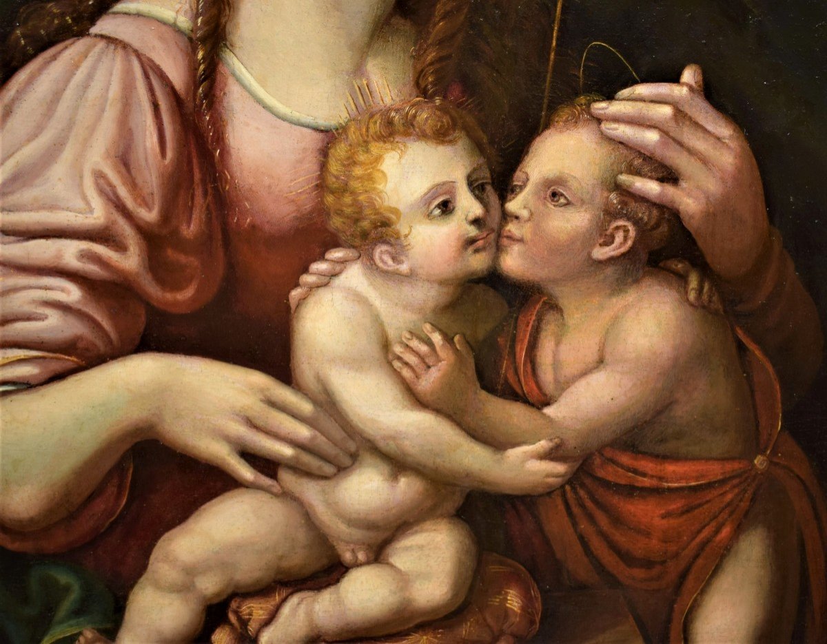 Madonna col Bambino e San Giovannino - Scuola Lombarda del '500-photo-4
