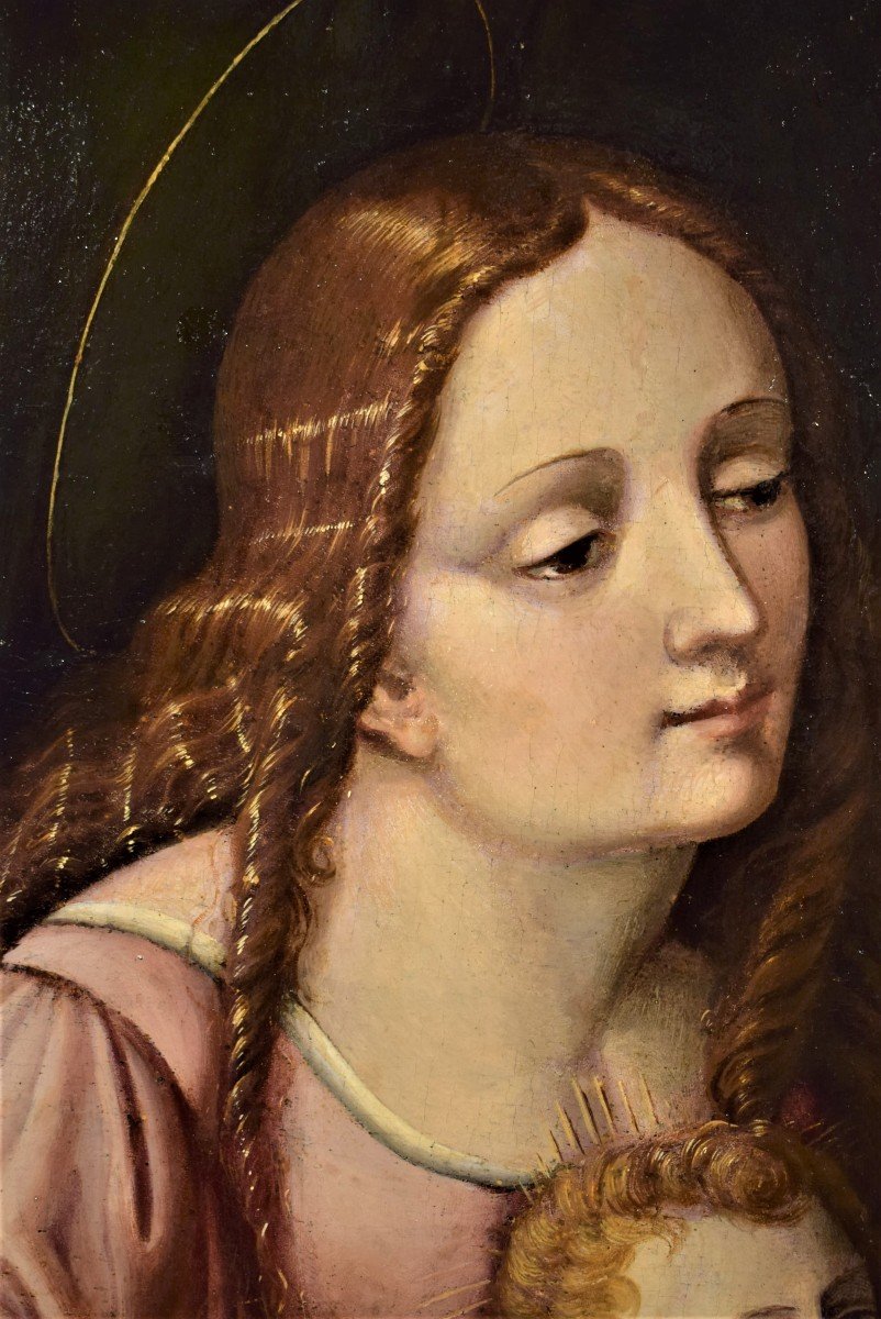 Madonna col Bambino e San Giovannino - Scuola Lombarda del '500-photo-3