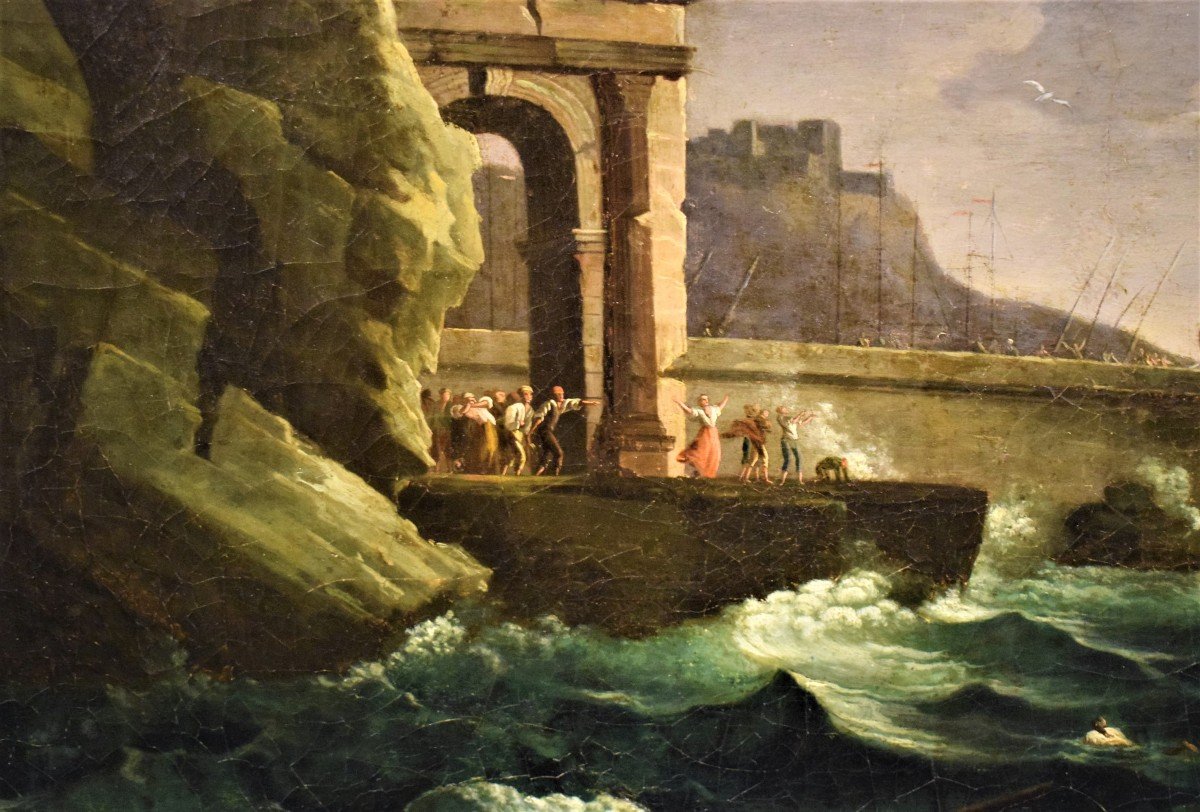 Naufragio nel porto -  Claude Joseph Vernet (Avignone 1714 - Parigi 1789)-photo-3