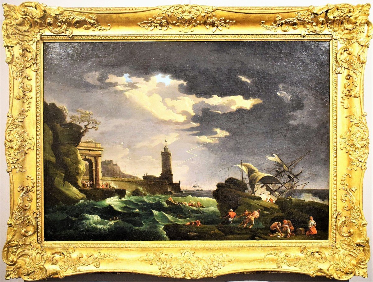 Naufragio nel porto -  Claude Joseph Vernet (Avignone 1714 - Parigi 1789)