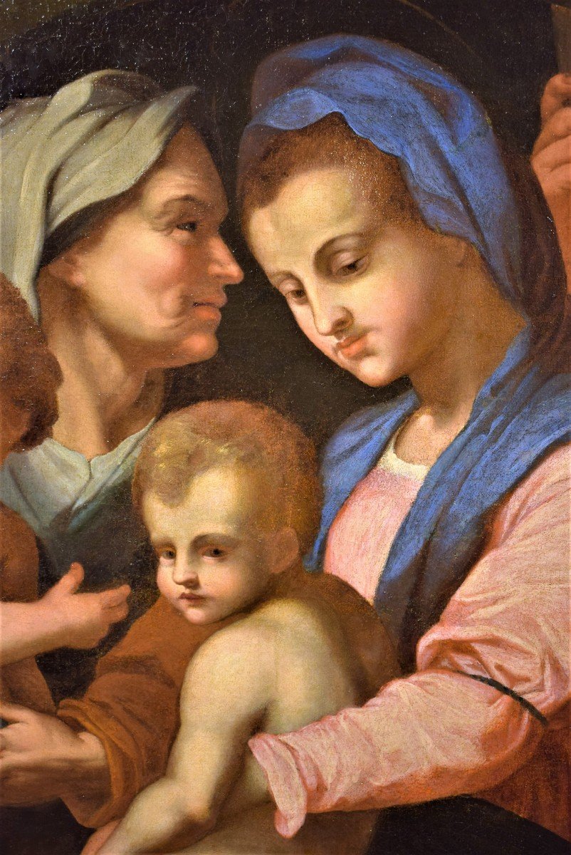 Sacra Famiglia, Santa Elisabetta e San Giovannino - Cerchia di Andrea del Sarto, Firenze '500-photo-2