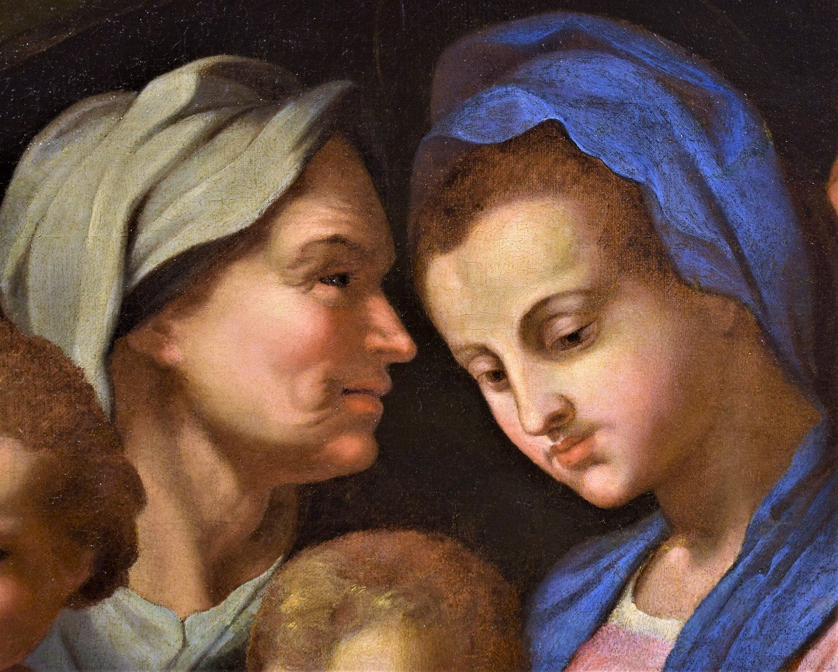 Sacra Famiglia, Santa Elisabetta e San Giovannino - Cerchia di Andrea del Sarto, Firenze '500-photo-3