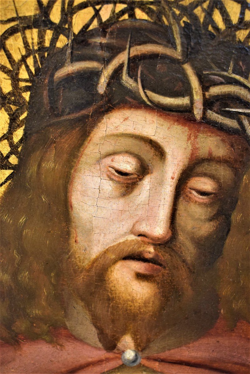 Ecce Homo -  Maestro Fiammingo  - olio su tavola  XVI° secolo-photo-1