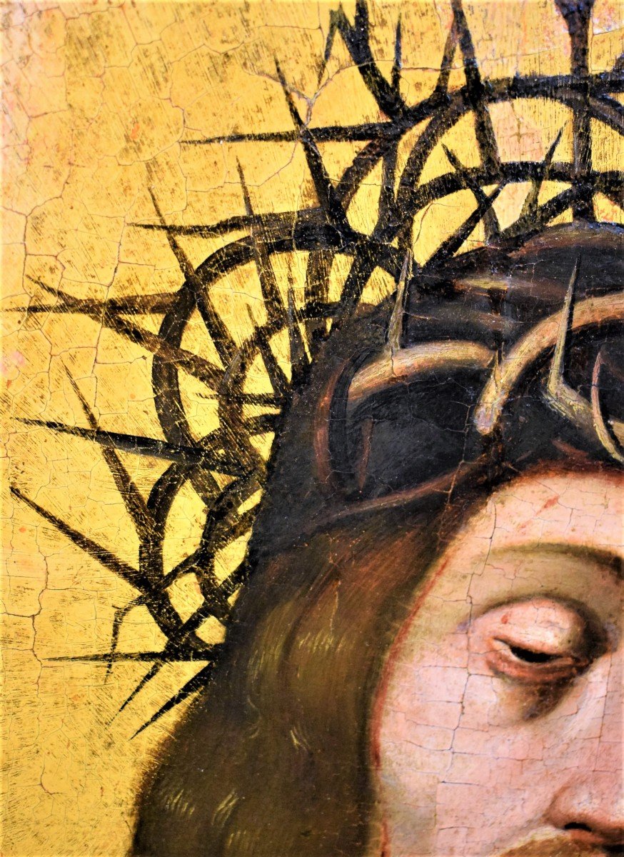 Ecce Homo -  Maestro Fiammingo  - olio su tavola  XVI° secolo-photo-4