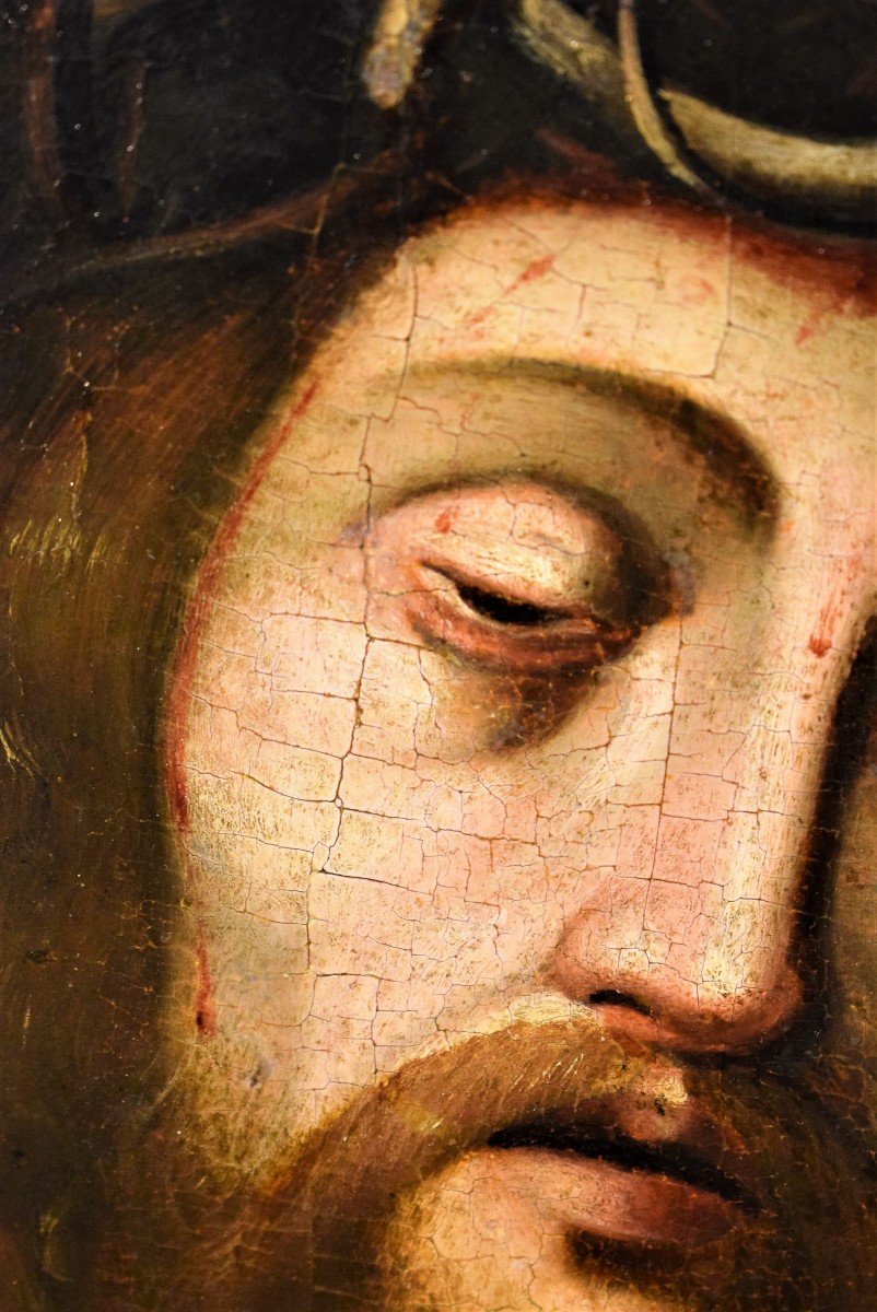 Ecce Homo -  Maestro Fiammingo  - olio su tavola  XVI° secolo-photo-5