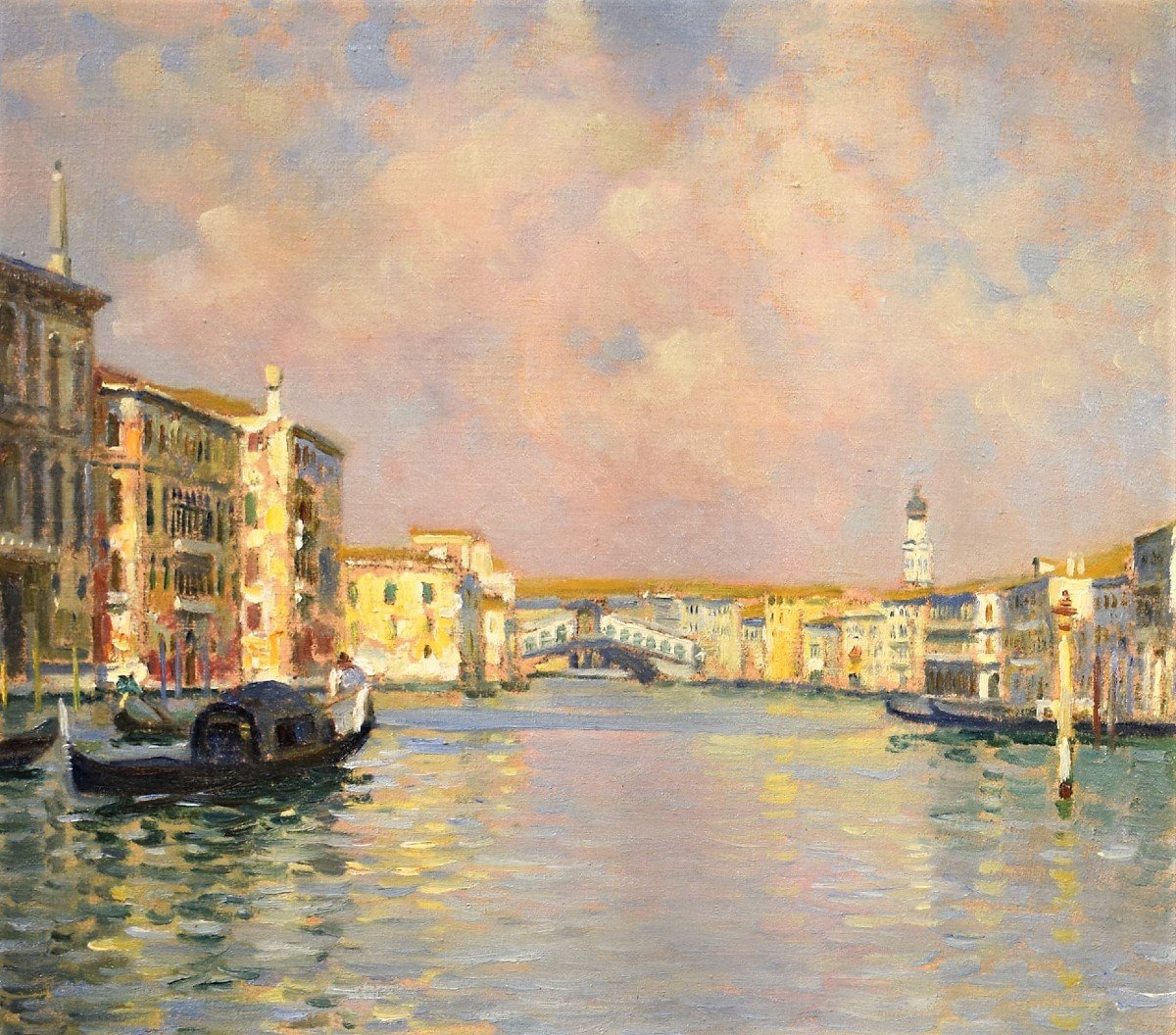 Venezia, Canal Grande e Ponte di Rialto Luigi Lanza (Venezia 1860-1913)-photo-4