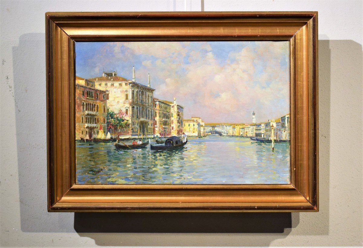 Venezia, Canal Grande e Ponte di Rialto Luigi Lanza (Venezia 1860-1913)-photo-5