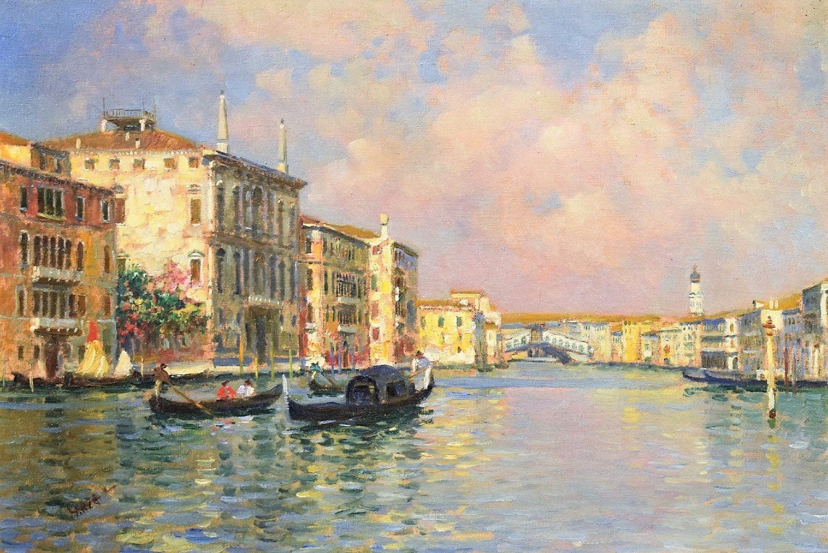 Venezia, Canal Grande e Ponte di Rialto Luigi Lanza (Venezia 1860-1913)