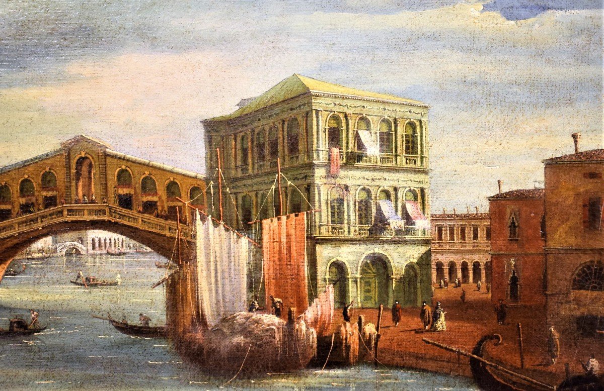 Venezia, Canal Grande e Ponte di Rialto - Giovanni Grubas (Venezia, 1830 – Pola, 1919)-photo-3