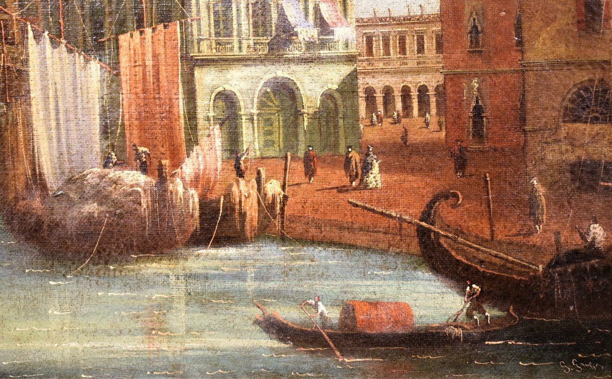 Venezia, Canal Grande e Ponte di Rialto - Giovanni Grubas (Venezia, 1830 – Pola, 1919)-photo-6
