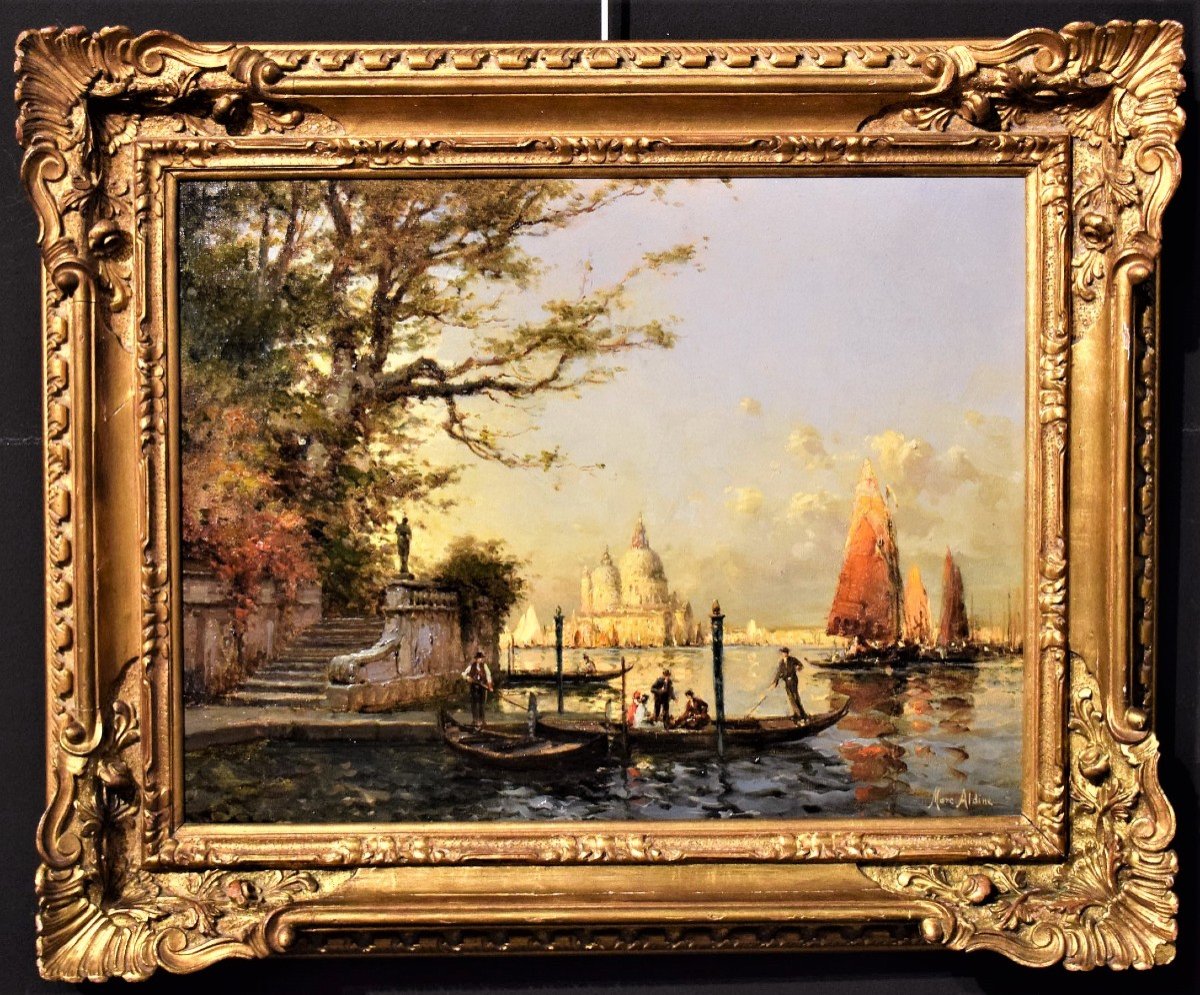 Coppia di Vedute Veneziane - Antoine Bouvard - (1870 -1956)  firmate Marc Aldine-photo-2