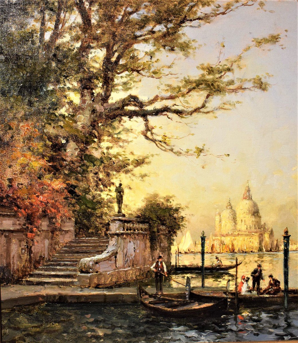 Coppia di Vedute Veneziane - Antoine Bouvard - (1870 -1956)  firmate Marc Aldine-photo-3