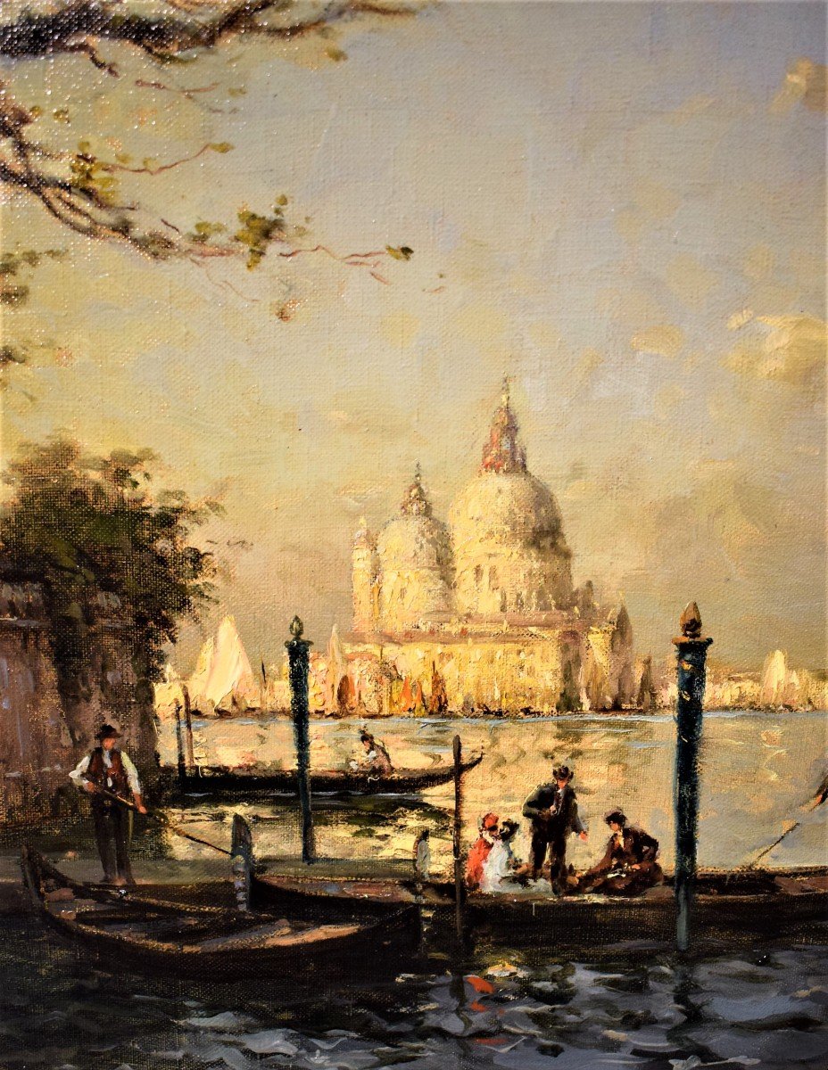 Coppia di Vedute Veneziane - Antoine Bouvard - (1870 -1956)  firmate Marc Aldine-photo-2