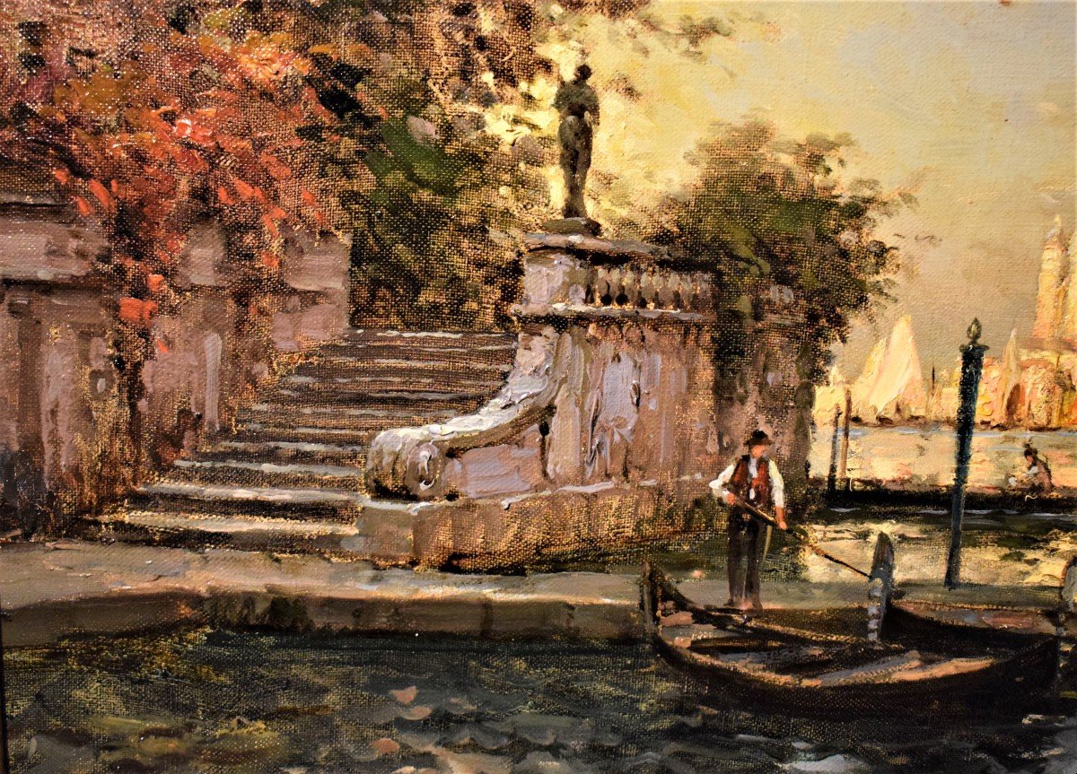 Coppia di Vedute Veneziane - Antoine Bouvard - (1870 -1956)  firmate Marc Aldine-photo-3