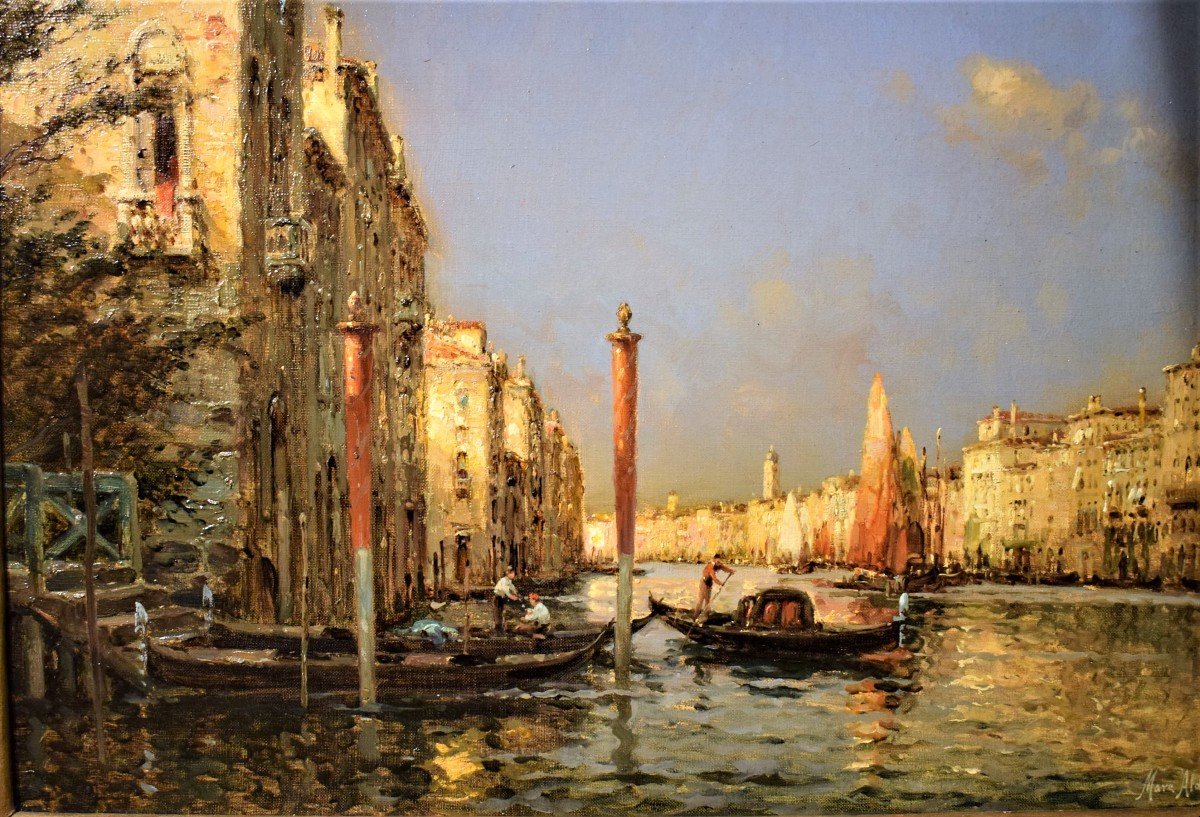 Coppia di Vedute Veneziane - Antoine Bouvard - (1870 -1956)  firmate Marc Aldine-photo-5