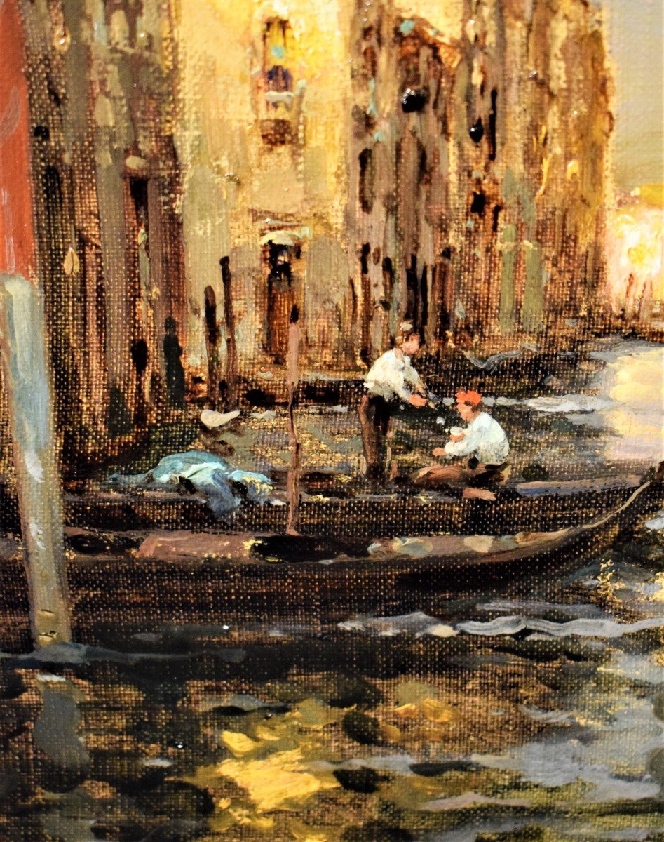 Coppia di Vedute Veneziane - Antoine Bouvard - (1870 -1956)  firmate Marc Aldine-photo-7