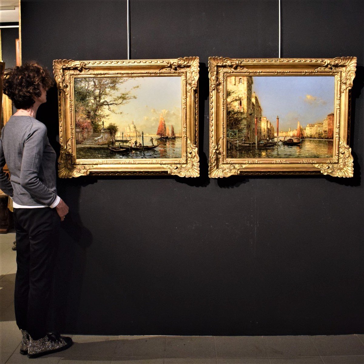 Coppia di Vedute Veneziane - Antoine Bouvard - (1870 -1956)  firmate Marc Aldine-photo-8