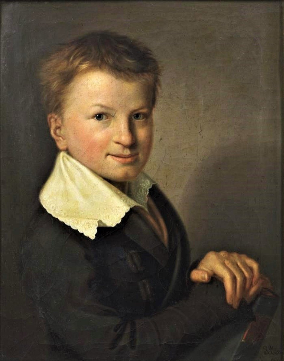 Ritratto di giovane ragazzo - JOHANNES LUTHY (Svizzera, 1803-1873)-photo-2