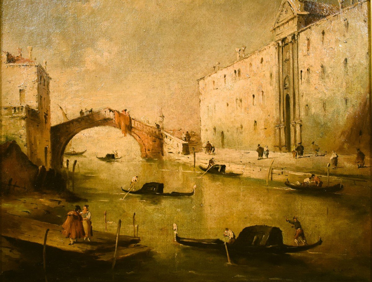 Venezia, Canale dei Mendicanti - scuola veneta del XIX° secolo-photo-4