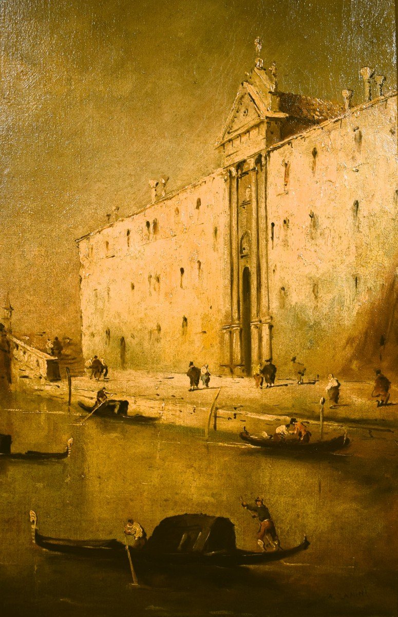 Venezia, Canale dei Mendicanti - scuola veneta del XIX° secolo-photo-2