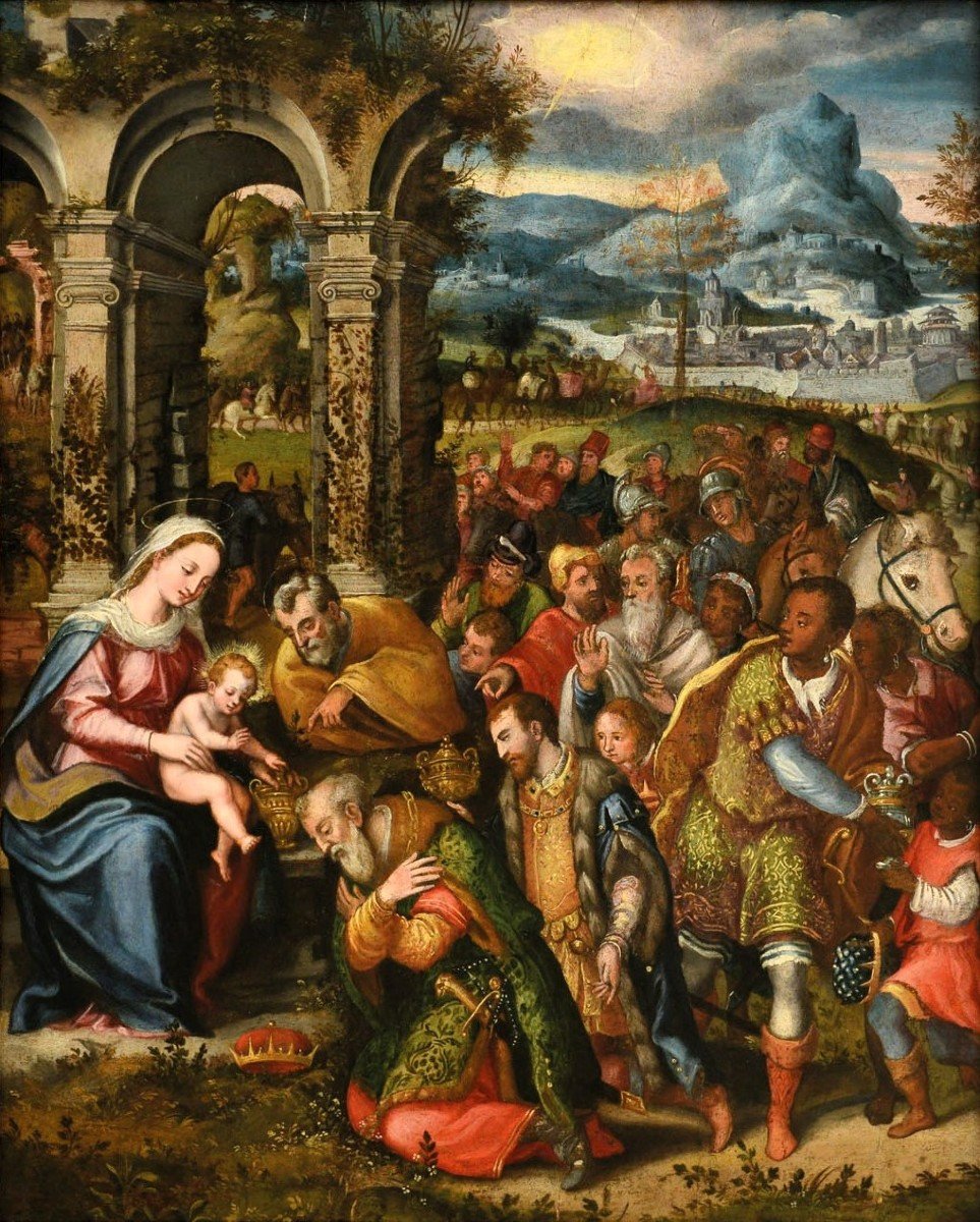 L' Adorazione dei Magi - cerchia di Frans Francken II° (Anversa 1581-1642)-photo-2