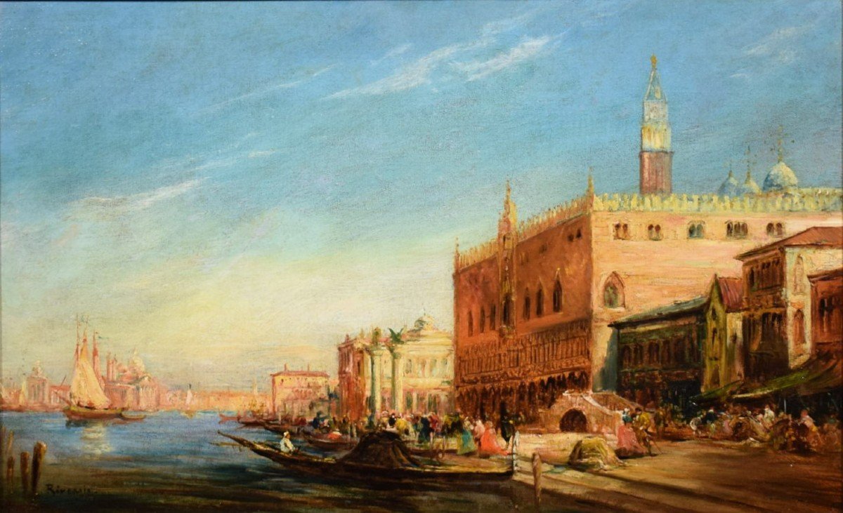 Venezia, Il Bacino di San Marco Scuola francese del XIX° secolo-photo-2