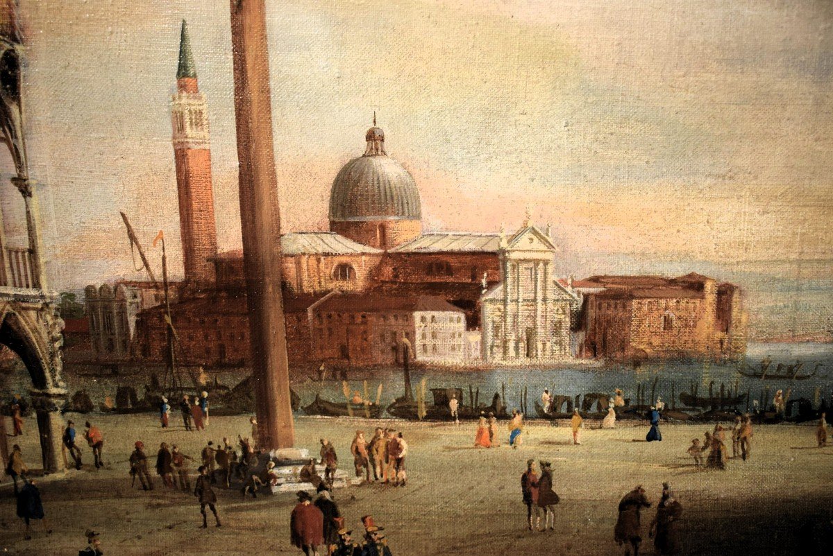Venezia, la Piazza ed il Bacino di San Marco - Maestro veneto del XIX° secolo  -photo-2
