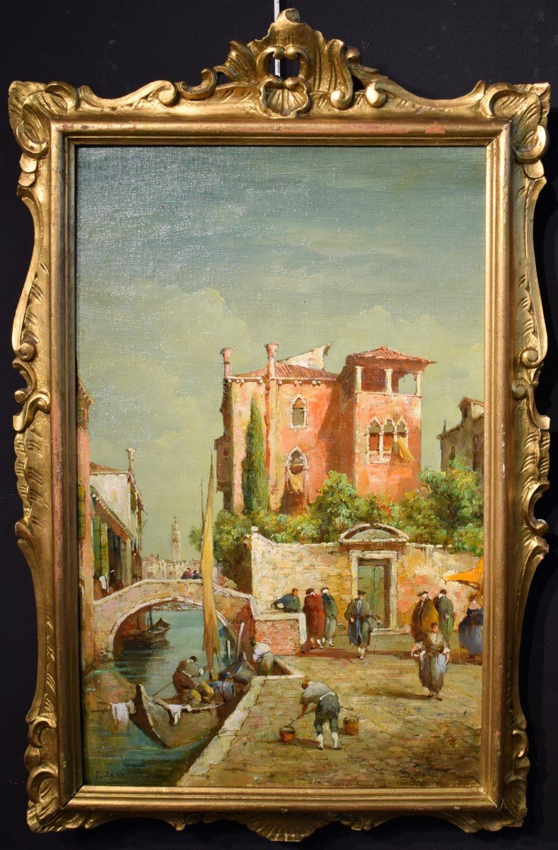 Coppia di vedute veneziane - Eugenio Bonivento (Chioggia,1880– Milano,1956)-photo-2