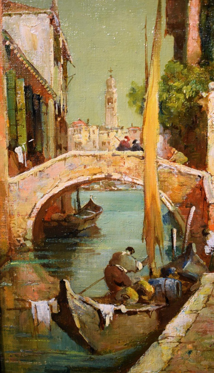 Coppia di vedute veneziane - Eugenio Bonivento (Chioggia,1880– Milano,1956)-photo-2