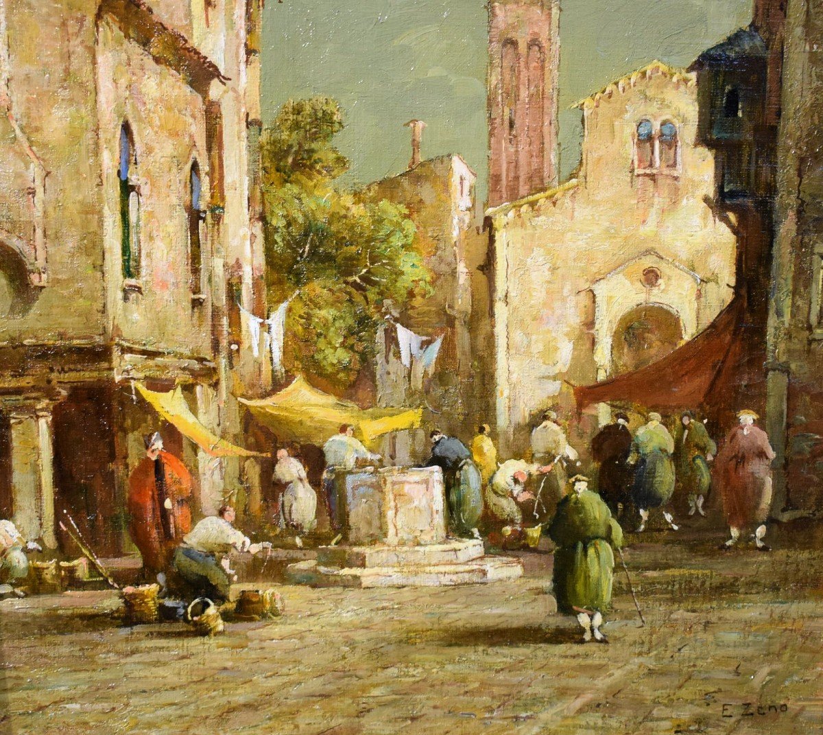 Coppia di vedute veneziane - Eugenio Bonivento (Chioggia,1880– Milano,1956)-photo-6