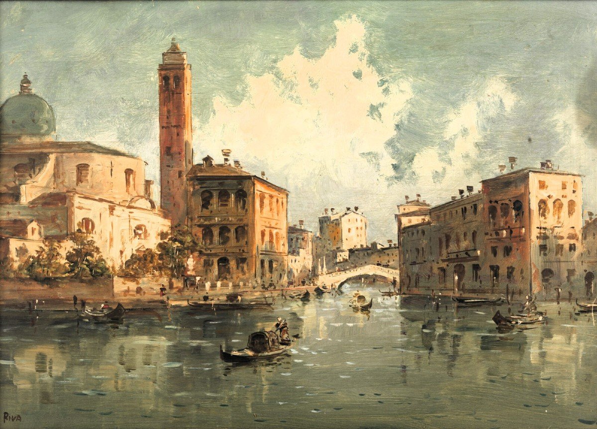 Venezia, il Canal Grande a Cannaregio - Giuseppe Riva (Ivrea 1834-1916)-photo-7
