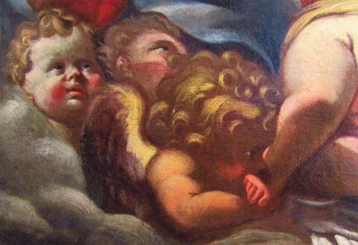 Madonna col Bambino e Cherubini - Domenico Piola (Genova 1627-1703)-photo-1